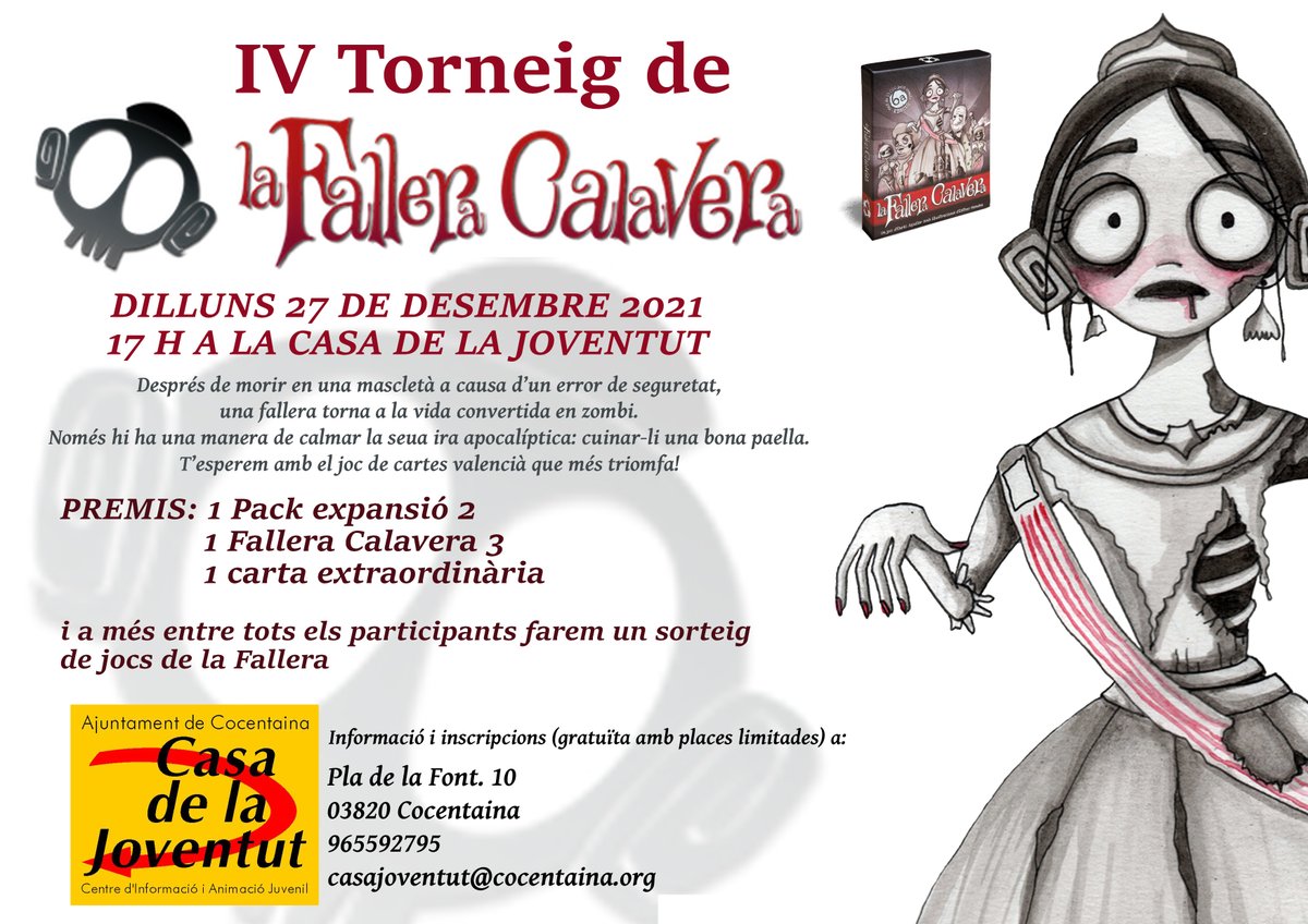 CocentainaJove's tweet photo. Enguany ja fem l'edició quarta del torneig de la Fallera Calavera! Vens? https://t.co/xiHvb0hhtt