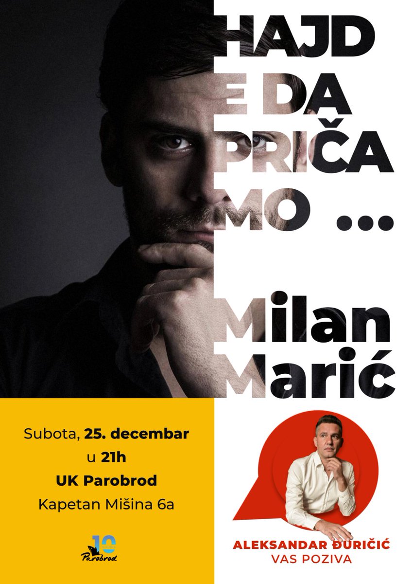 DzimiVarka's tweet photo. U subotu 25.12 u 21h bice mi zadovoljstvo da u Parobrodu razgovaram sa @eugensmesni Sto se mene tice - licnost godine. https://t.co/EOvqZS3zRN