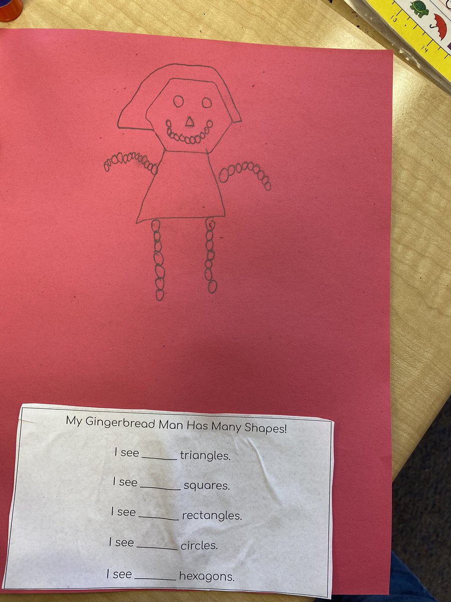 Miss_EWalker15's tweet photo. One of my favorite before winter break activities! Gingerbread Man/Girl Shapes! #ShrewsburyLearns https://t.co/QYYxtEESi4
