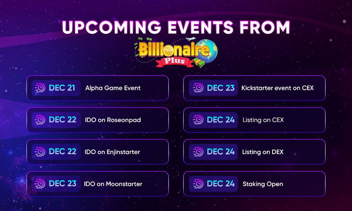 Skybridge20VC's tweet photo. Billionaire Plus | $BPLUS

Immersive board game with 3D and VR.
Several events lined up and launch is just around the corner. 
$BPLUS offers:
-Real state NFTs
-Billionaire #METAVERSE
-Market Place and several more

@defioracle @unclebobcrypto @gem_digger @tailorgd @bilzshilz https://t.co/DBrqh4l82o
