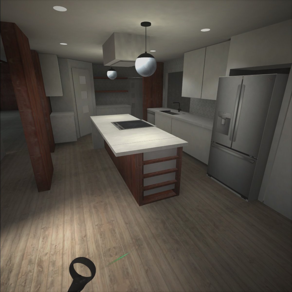 ImLochhead's tweet photo. Exploring possible kitchen layouts in #VR prior to renovating is a must. So much easier to understand the space when you can experience it! #madewithunity #Oculus #renovation #3D https://t.co/6Br7UaFJMn