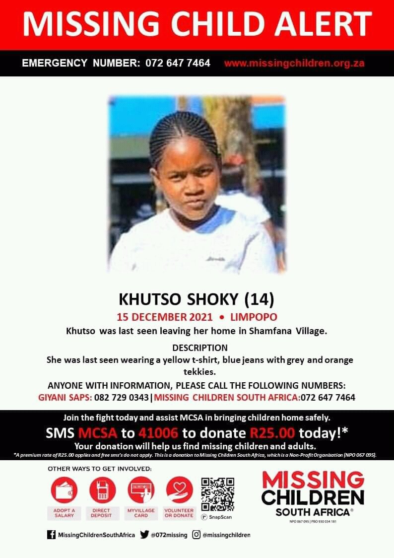 joy_zelda's tweet photo. If you come across this on your TL Pls Retweet until she is found 💔💔

#RIPAngieDiale 
Chicken Licken 
Bolt
Slik Talk 
Uncle Vinny 
Thato 
R100k
Prince Kaybee 
Kamo Mphela 
#ImpiloInzima
Limpopo https://t.co/vJqU86wlQv
