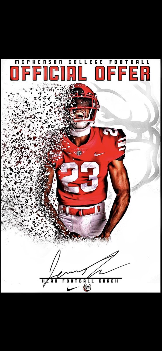Extremely blessed to receive my second d2 offer to Mcpherson! @Coach_EKnight