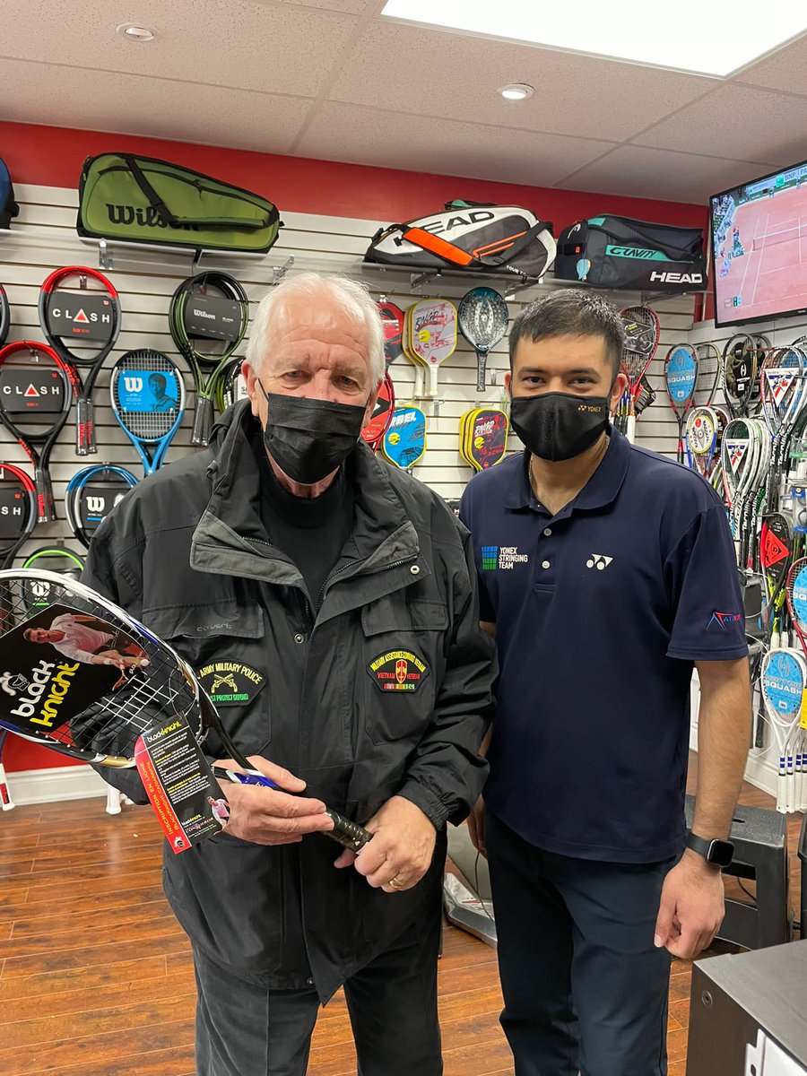 ATRSportsCA's tweet photo. We just served this US Military Police veteran and helped him choose the squash racquet. Truly honored. #squash #squashracquet #squashracquets #atrsports https://t.co/RyL6VSzAub