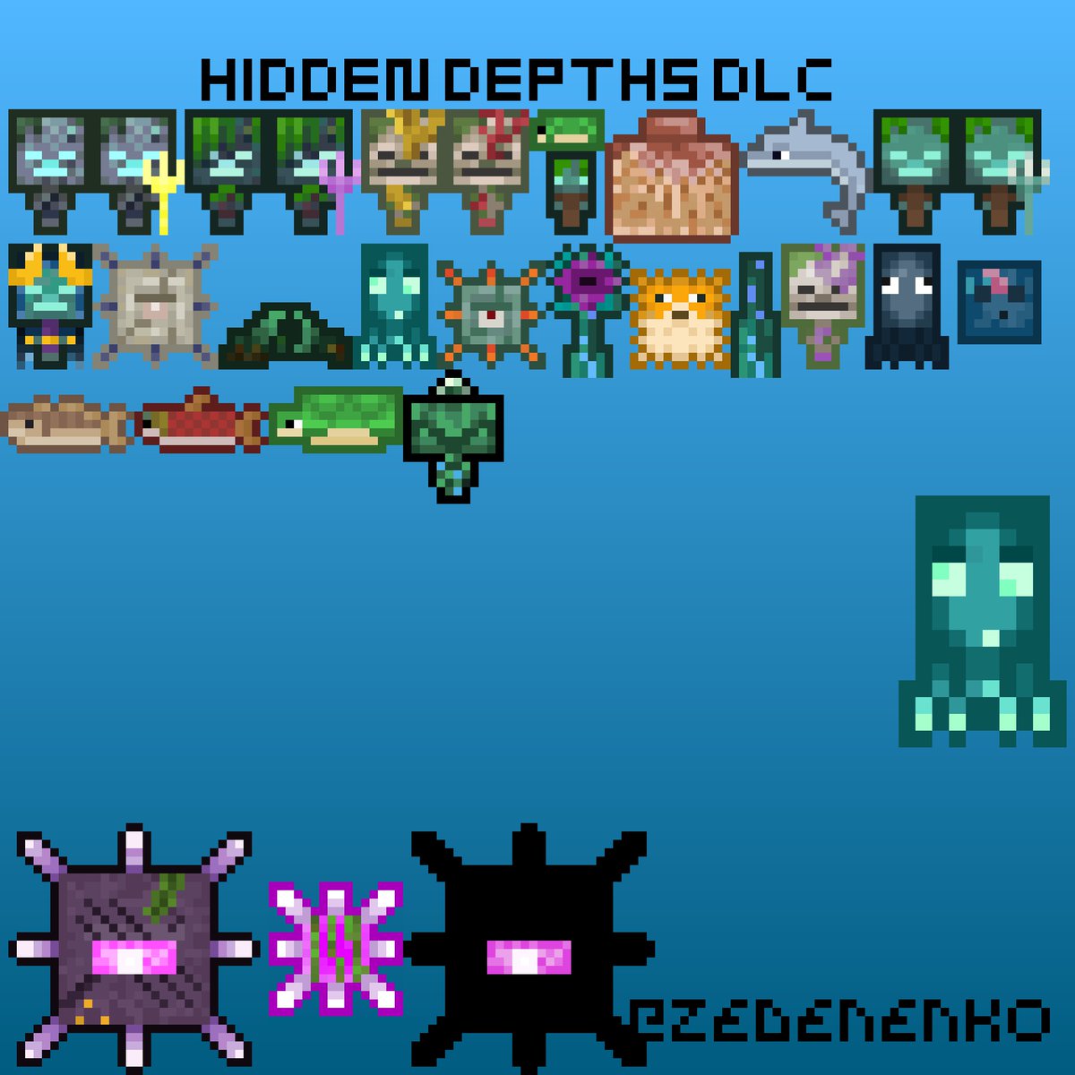 ZeDeNeNkO's tweet photo. Just Hidden Depths DLC( ╹▽╹ )
#Minecraft #MinecraftDungeons #pixelart #DLC https://t.co/kZ8WY5AFjX