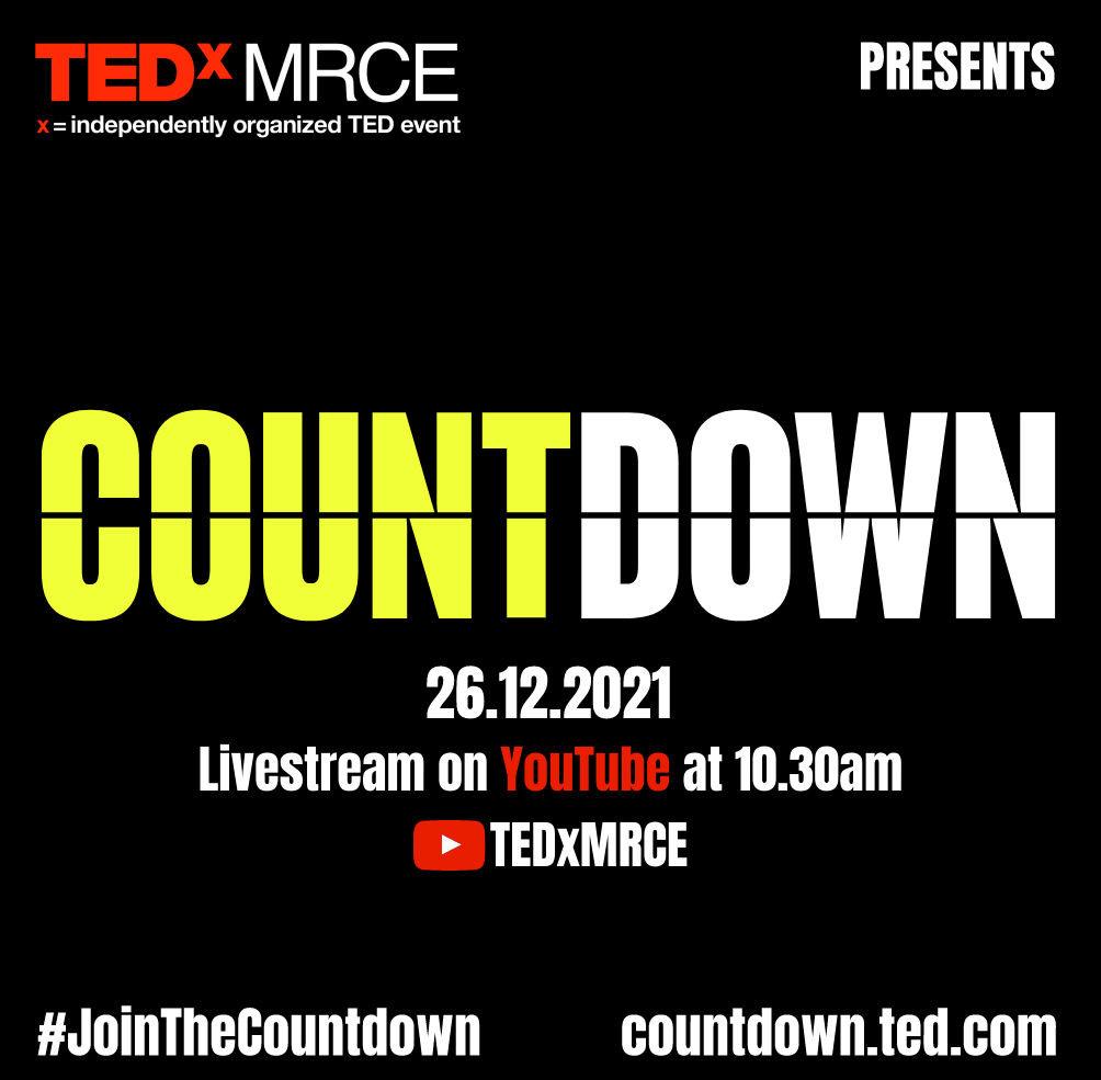 tedxmrce's tweet photo. Joining Link : https://t.co/6ep392zrT2

Stay Informed : @tedxmrce 

#tedxmrce #ted #tedx #tedcountdown https://t.co/D6rKgGPXO8