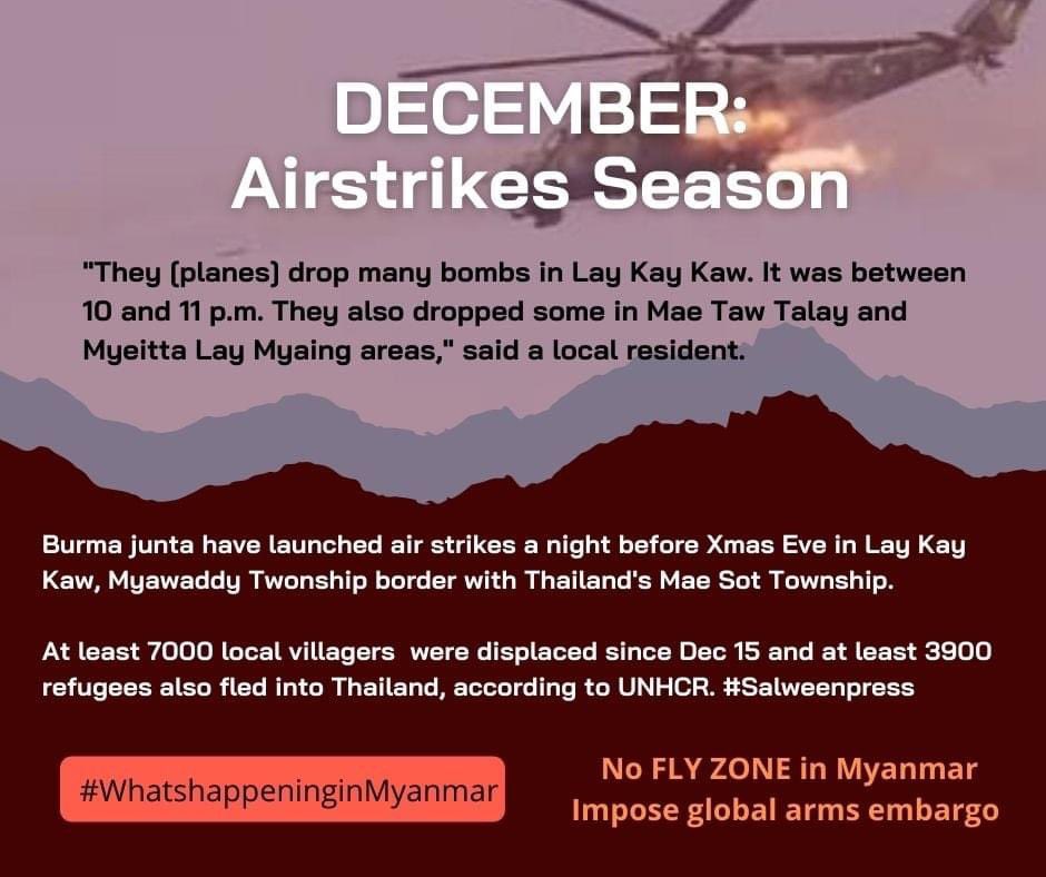 sonya_burma's tweet photo. Breaking:KNU controlled area, #Laykaykaw was airstrikes &amp; bombed by #SAC 15 minutes ago. Even we got intelligence information that military has a plan to airstrikes this area since July, this is the first time that military use airstrikes at this area. #WhatsHappeningInMyanmar https://t.co/V38R7TzoP8