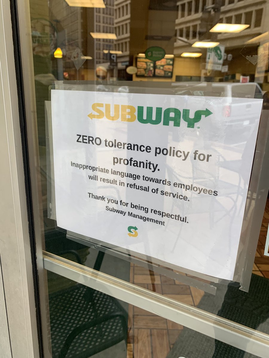 DrSamPage's tweet photo. Please do not yell at the servers, cashiers, guards, bus drivers, teachers, ushers, nurses. Or at anyone. Businesses should not have to post these kinds of signs. https://t.co/srvYC3skrU