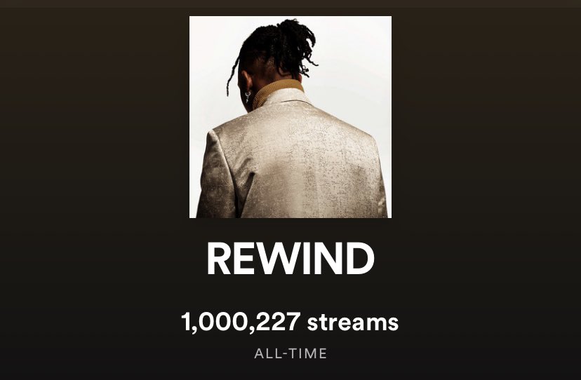 1 million streams for my self-released EP, REWIND. WOW!