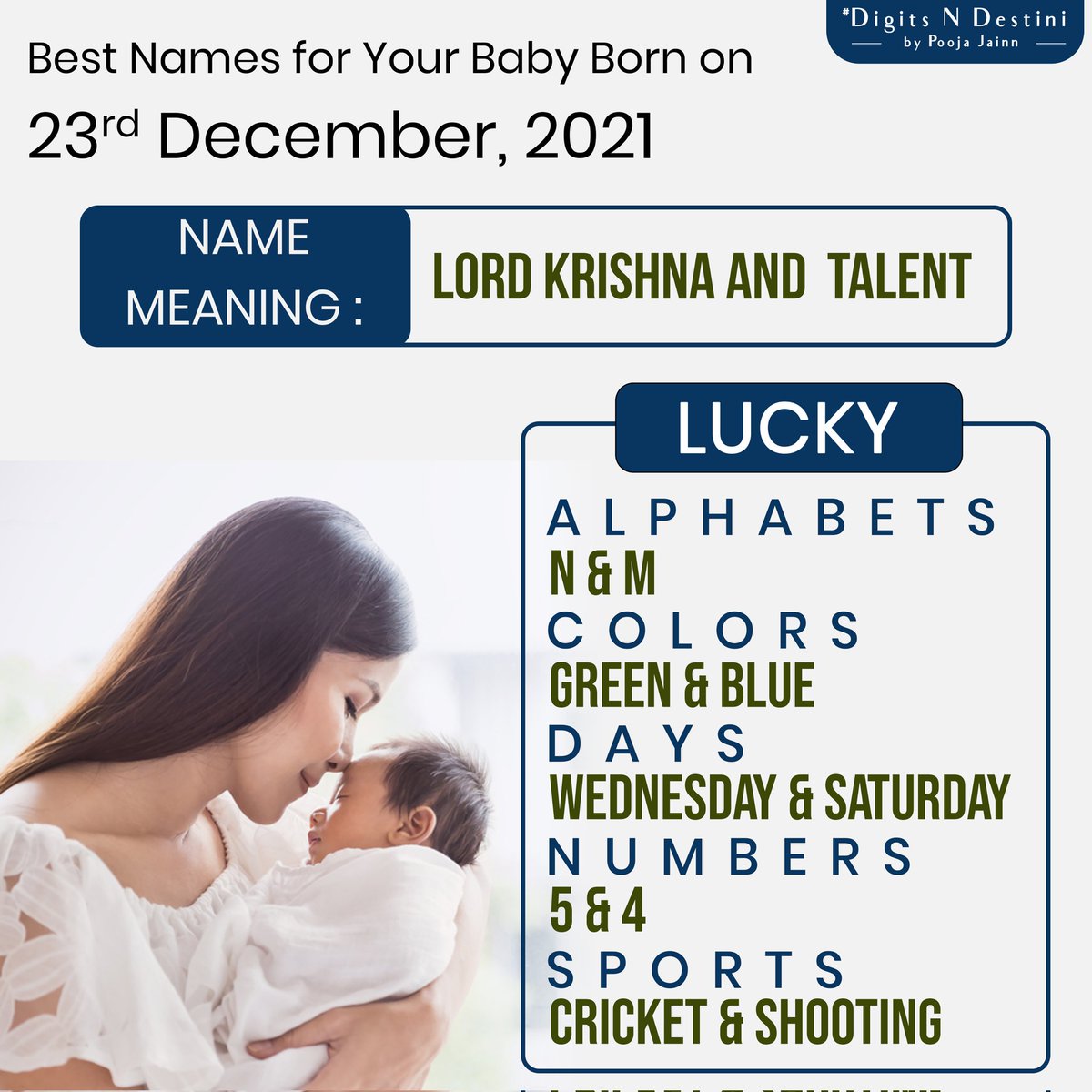 digitsndestini's tweet image. Best Name Suggestions for Child Born on December 23 ,2021. 

Digits and Destini show is a series where we talk about how you can select the correct names for your newborn baby based on their date of birth. 

 #nameideas #rarenames