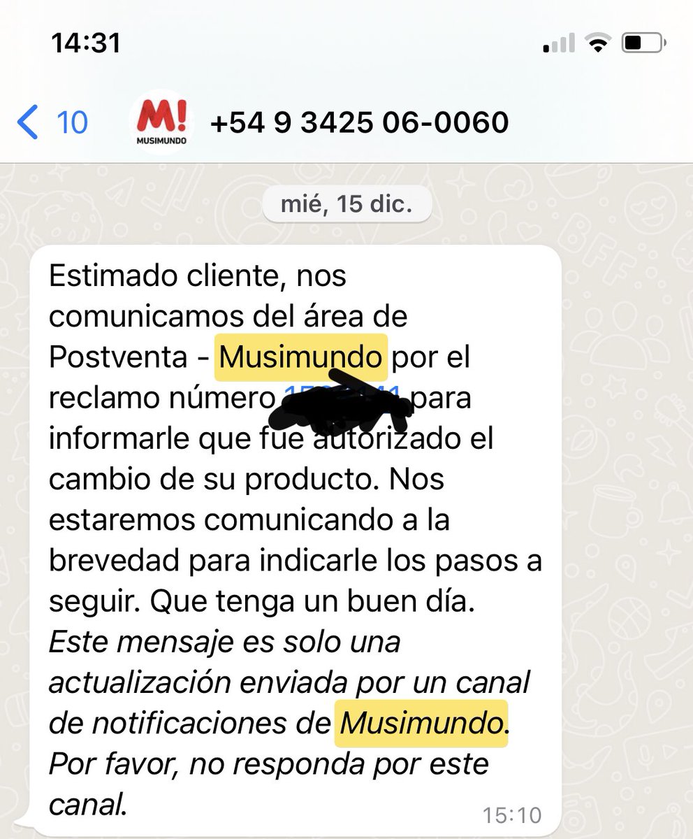 MaxCanosa's tweet photo. @musimundo Desde el 15 de diciembre que me dicen que se van a comunicar de post venta y nunca se comunicaron conmigo.
Llamo atención al cliente(único lugar a donde podes llamar) dicen que post venta se va a comunicar conmigo a la brevedad. Nunca sucede.
Hoy at al cliente me corto 2 veces. https://t.co/ZYvY7iHQvk