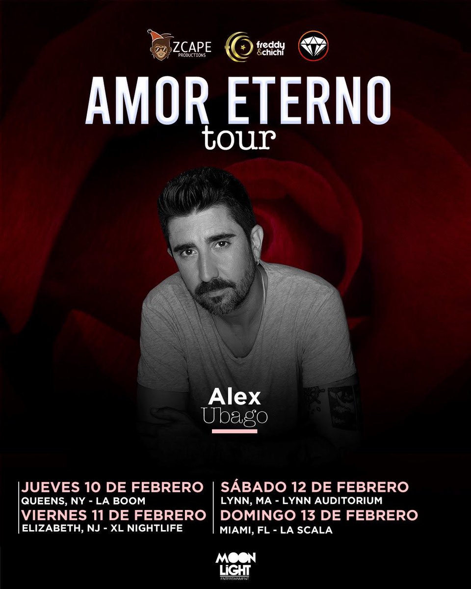 AlexUbagoficial's tweet photo. Familia, estoy feliz de por fin poder contaros que hemos reprogramado la gira por USA que tuvimos que aplazar el año pasado:

🗓 10 feb
📍 Queens, NY 

🗓 11 feb
📍 Elizabeth, NJ

🗓 12 feb
📍 Lynn, MA

🗓 13 feb
📍 Miami, FL

Tickets: https://t.co/kzGypHUgjl https://t.co/rCY056p5e3