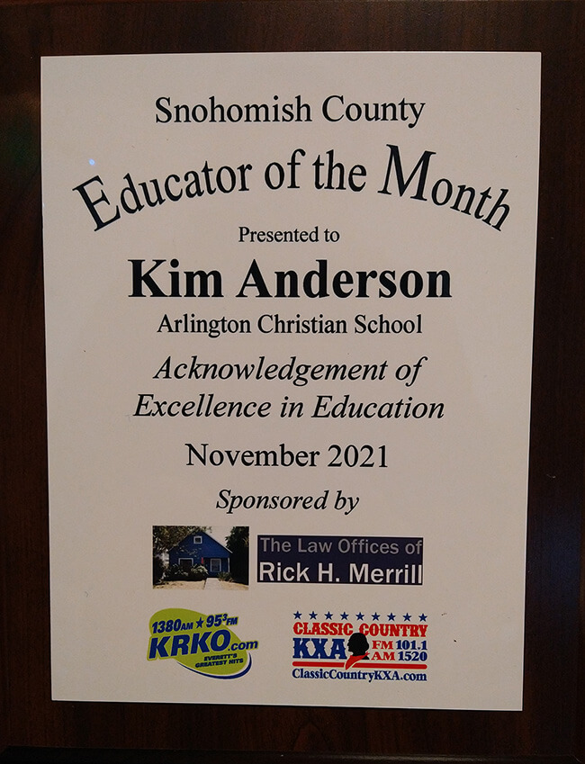 rickmerrillatty's tweet photo. Congratulations To 2021 November Educator Of The Month, Kim Anderson Of Arlington Christian School.

https://t.co/3PsXcB24IO https://t.co/qLxz9SOrvA