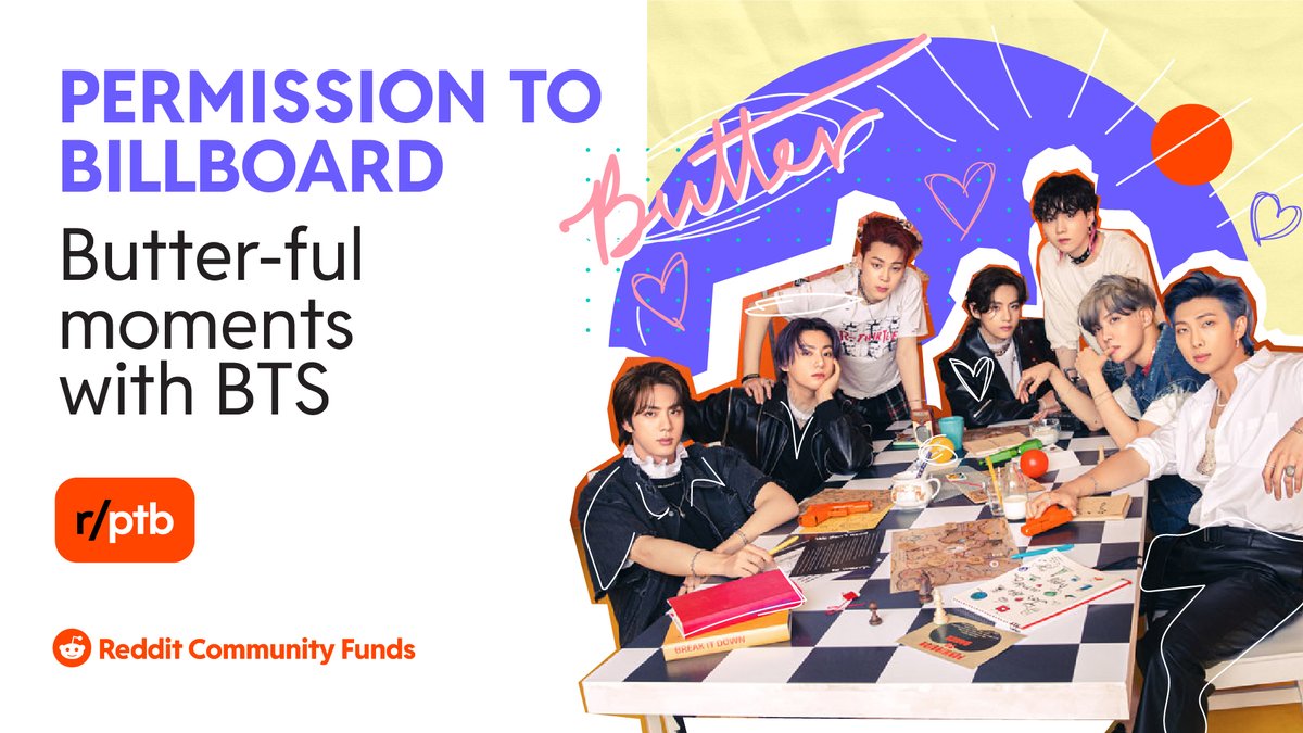 Reddit's tweet photo. ARMY, show your love for @bts_bighit @bts_twt with a billboard! Submit your design in r/PTB for the chance to have it displayed IRL in LA or NYC.
For rules and more, go to:  https://t.co/CvfORhDXZP https://t.co/SUyNrBVva2