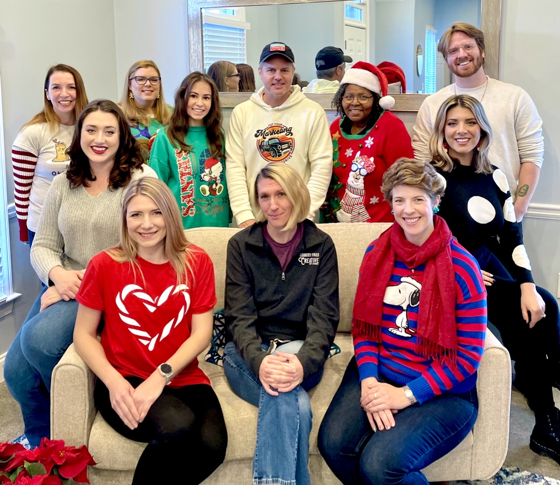 CountryFriedC's tweet photo. So great to get everyone together for our final team meeting of the year. We have so much to celebrate! 🎉 

Happy Holidays from Country Fried Creative! https://t.co/Hy7L43YADw