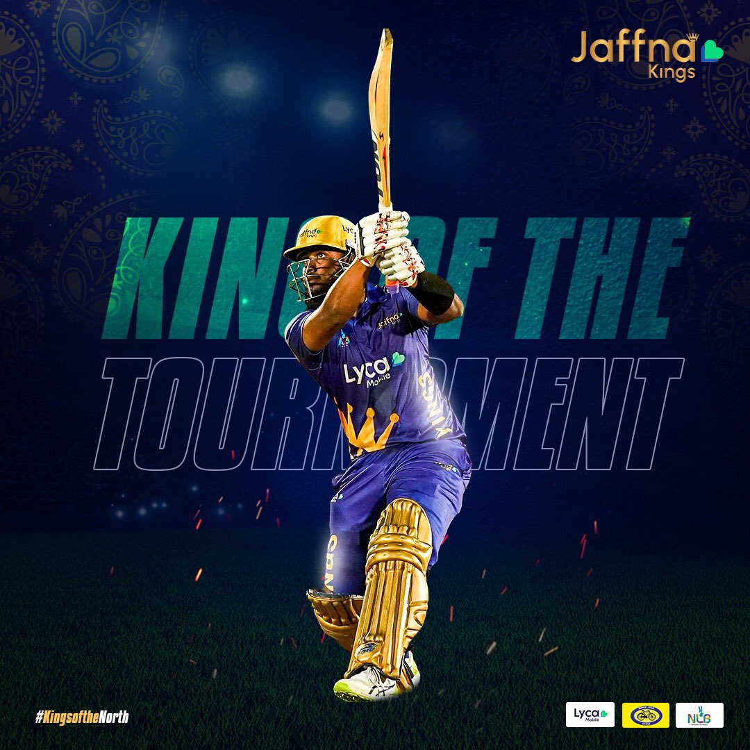 KingsJaffna's tweet photo. 👑 Power Hitter Avishka Fernando with a total of 3️⃣1️⃣2️⃣ runs in the tournament has been simply sensational 🔥 in the #LPL2021 and drove his team to the coveted title! 🏆

#ADIDAAMACHA #KingsOfTheNorth #LPL2021 #YaalKollo #JKvGG https://t.co/pPCPDI69Uu
