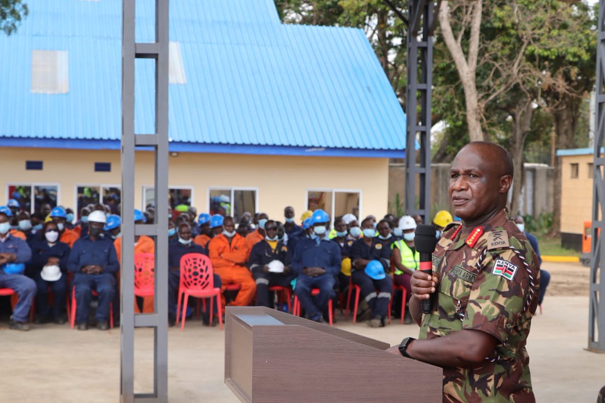 KenyaShipyards's tweet photo. The @kdfinfo CDF Gen Robert Kibochi today paid an official visit to Kisumu Shipyard. He was glad with the progress of construction of the wagon ferry and the Shipyard upgrade. The CDF was given a tour of the yard by the MD Brig Paul Otieno. #Shipyard #MvUhuruII https://t.co/bA0ZBytOL2