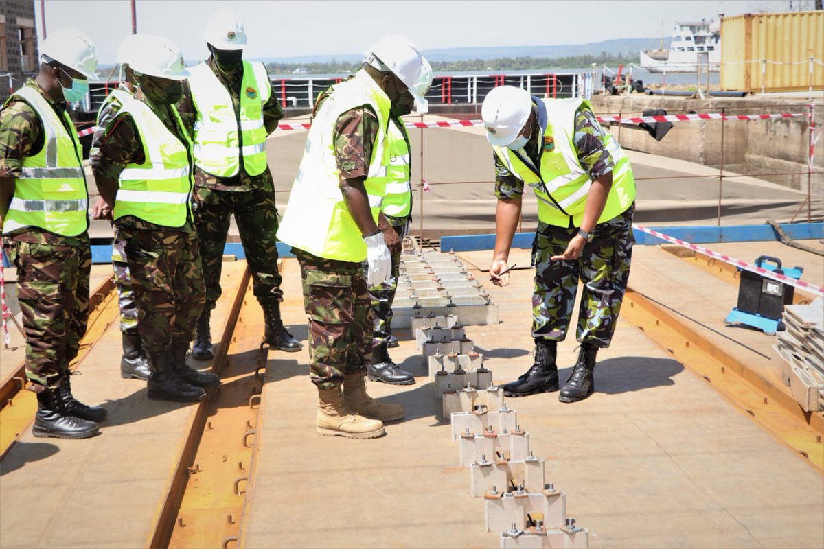 KenyaShipyards's tweet photo. The @kdfinfo CDF Gen Robert Kibochi today paid an official visit to Kisumu Shipyard. He was glad with the progress of construction of the wagon ferry and the Shipyard upgrade. The CDF was given a tour of the yard by the MD Brig Paul Otieno. #Shipyard #MvUhuruII https://t.co/bA0ZBytOL2