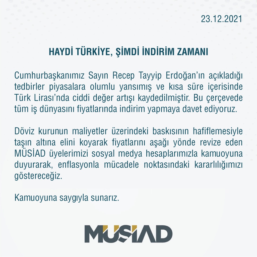 HAYDİ TÜRKİYE, ŞİMDİ İNDİRİM ZAMANI!

#HaydiTürkiye #İndirimZamanı