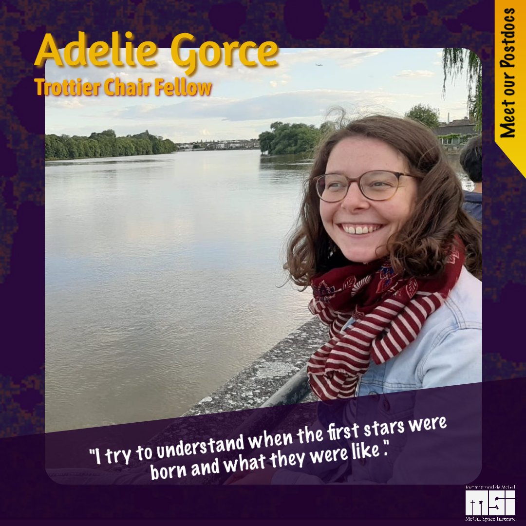 TSIMcGill's tweet photo. #meetMSIpostdocs! Next up: Dr. Adelie Gorce!
@adeliegorce has been a Trottier Chair Postdoc Fellow at MSI working w/ Prof. Adrian Liu & Prof. Jon Sievers since Fall 2020. Adelie’s research focuses on trying to understand when the first stars were born and what they were like. 1/ https://t.co/582DrTSG8H