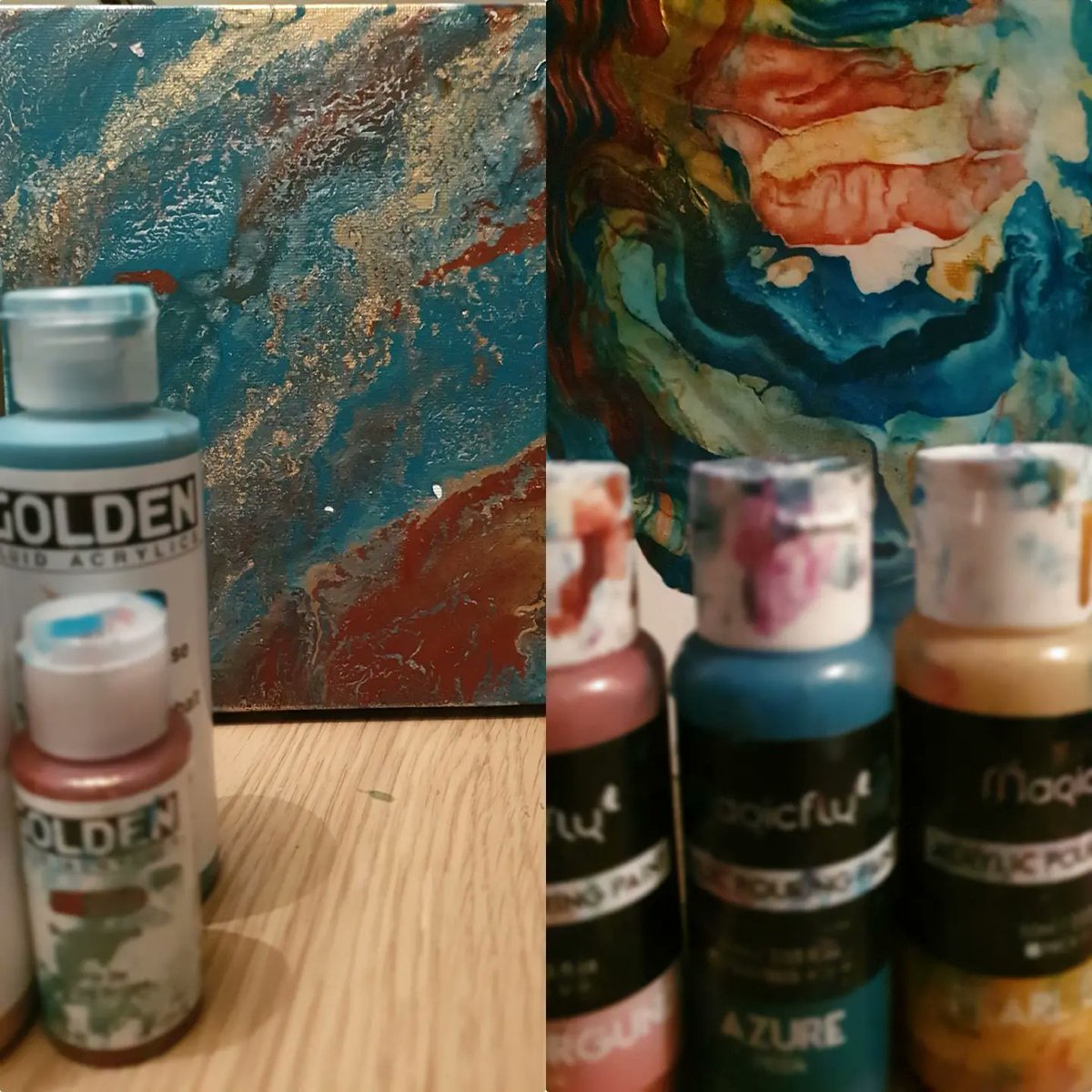 sophina_b's tweet image. #magicfly is better than #golden in my #pouringpaint sadly they dont sell individual bottles. Does anyone know of an equivalent brand (or technique) that will produce this effect?