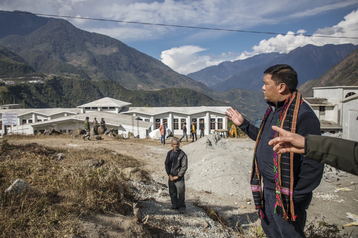 PemaKhanduBJP's tweet photo. Inspected today the under construction building of Jawahar Navodaya Vidyalaya at Hawai.

Opening of JNV in this remote border district of Anjaw has been a great boon to local students.

Happy that the work is going on smoothly and I was assured of its timely completion. https://t.co/5K1maFGWTP