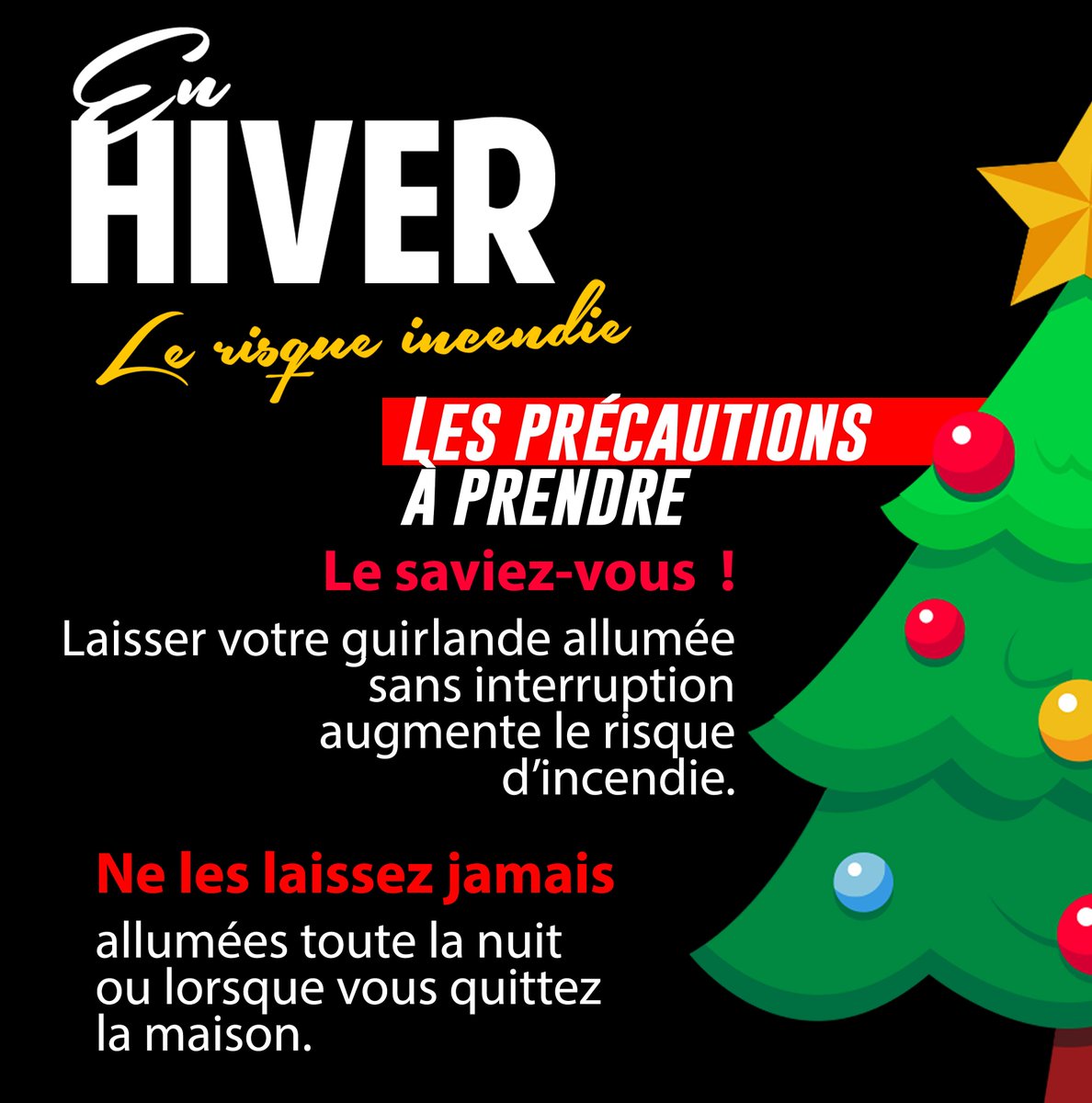 pompiers78's tweet photo. [#FêtesAttention] Pour des fêtes de fin d'année réussies, n'oubliez pas les conseils de prudence des @pompiers78 🚒Mais aujourd'hui, pas question de vous #enguirlander 😁❤ https://t.co/Itvg7Gtnn5