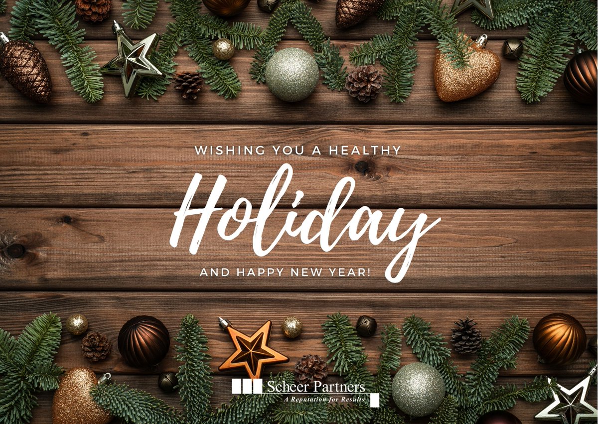 ScheerPartners's tweet image. Wishing you health, comfort, and prosperity this holiday season. Happy Holidays!