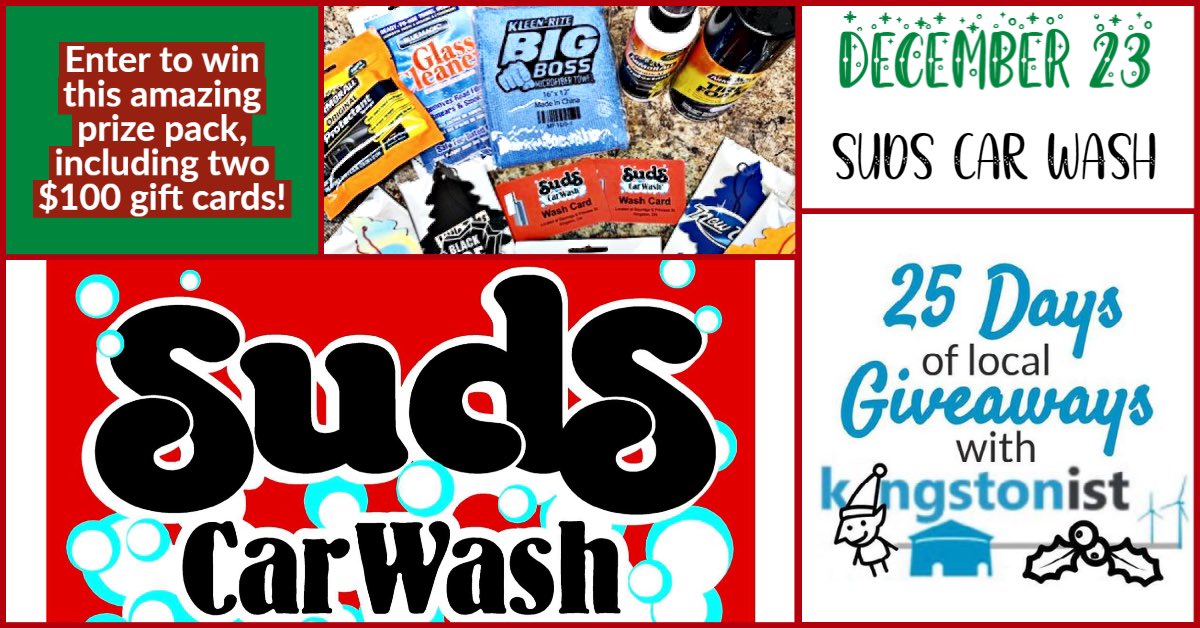 Good morning!
For Day 23 of 25 Days of Local Giveaways we have a huge gift package from Suds Car Wash, including 2 $100 gift cards!

To enter:
1) RT this post
2) Like Suds Car Wash on Fb ( facebook.com/sudscarwashkin… )
3) Follow our page

We'll announce the winner tomorrow!