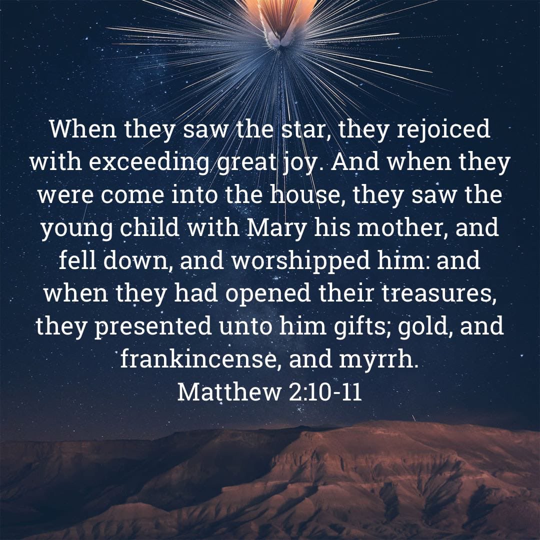What an amazement of the very first Christmas.  Here’s to hoping you and yours know the true meaning of Christmas this year.  May this season be filled with worship, joy, and excitement. bible.com/bible/1/mat.2.…