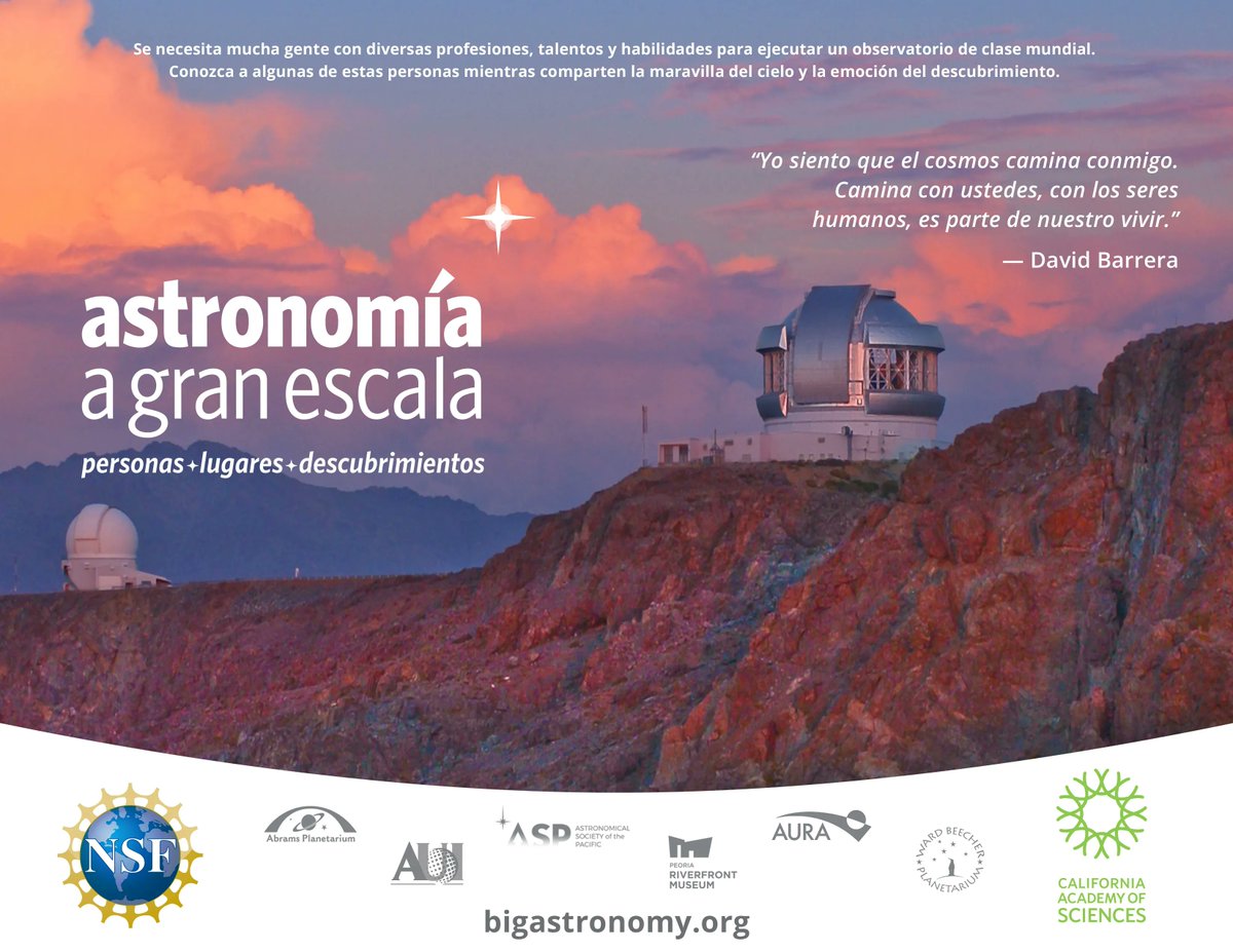 Big Astronomy es un proyecto financiado por #NSFF que reúne a expertos en #astronomía,  #educación, desarrollo de recursos y producción de #planetariumshow para compartir la historia de las personas y lugares que hacen posible la gran astronomía. Más: buff.ly/2TtTwf0