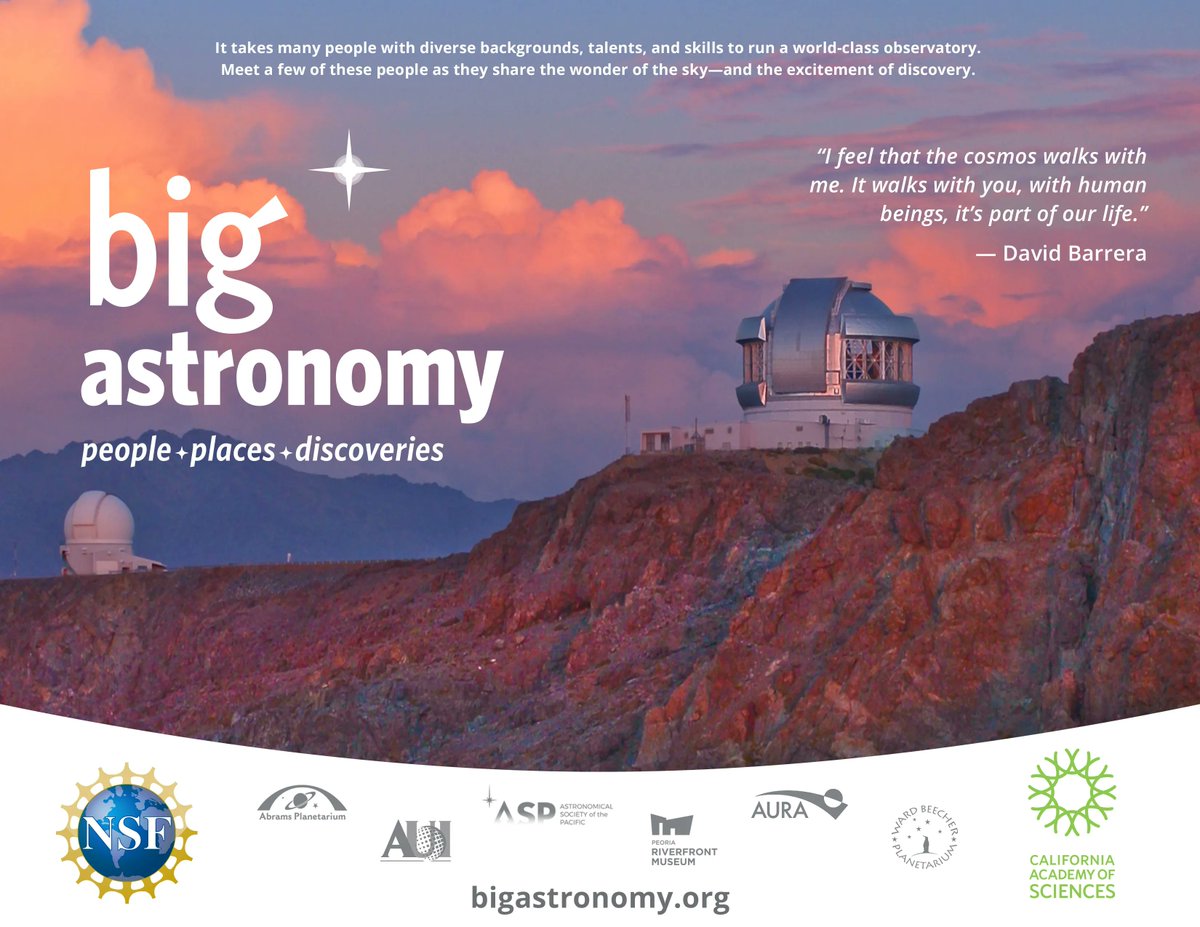 Big Astronomy is an #NSFFunded project that brings together experts in astronomy, #STEMeducation, resource development, and #planetariumshow production to share the story of the people and places that make big astronomy possible. More: buff.ly/2TtTwf0