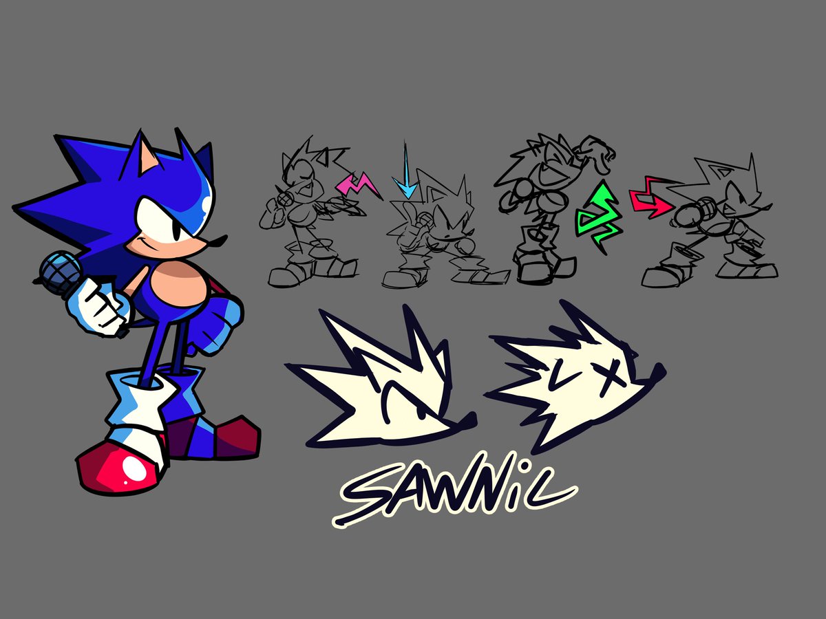SAWhane25's tweet photo. Tired as fuck so I did a what if Fnf Sawnic https://t.co/DRFJAgEUan