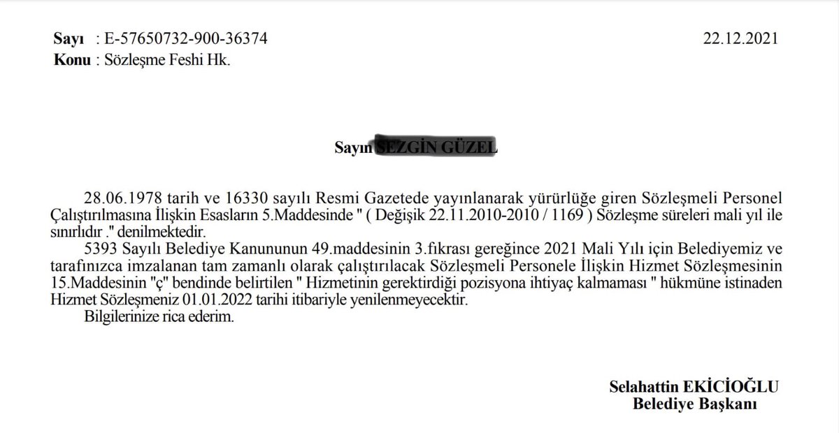 Sn.Kılıçdaroğlu’na İhbarımdır!/1

"Bütün işçilere namus sözü ve garanti veriyorum.Kazandığımız bir belediyede, belediye başkanı haksız yere bir işçinin işine son verirse gelecek beni bulacak" <a href="/kilicdarogluk/">Kemal Kılıçdaroğlu</a> -18/12/2018

CHP’li <a href="/Kirsehirbldb/">Kırşehir Belediyesi</a> işten atma tebligatlarını yola çıkardı.