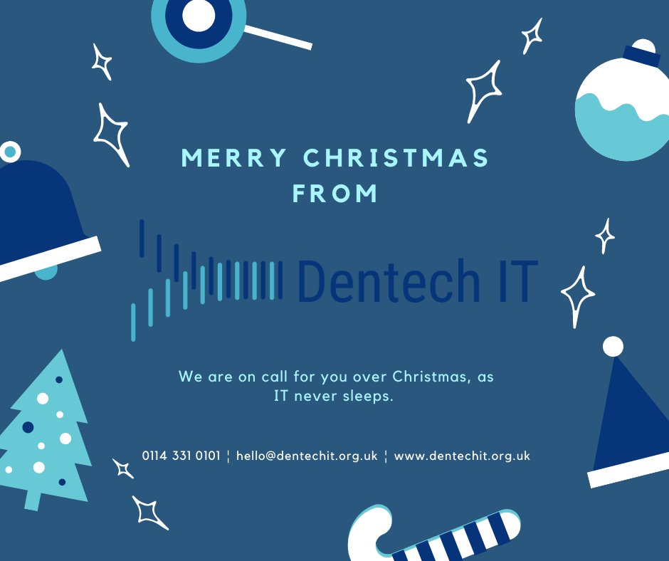 As you know, IT never sleeps!

That means we will be on hand throughout the Christmas period to make sure our client's IT systems are running smoothly.

We hope you have a fantastic Christmas, and here's to a great 2022!

#IT  #MerryChristmas  #ITneversleeps  #ITsupport