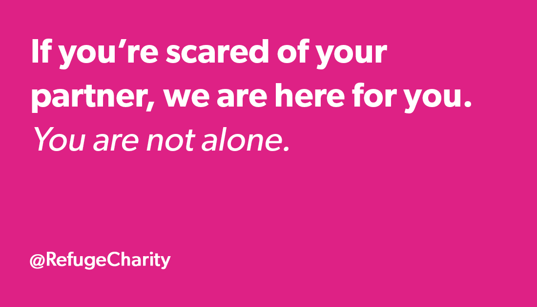 If you’re scared of your partner this #Christmas, we are here for you. Our National Domestic Abuse Helpline is open 24hrs a day, call 0808 2000 247 to speak with our expert team. You can also use our live chat Mon-Fri 3-10pm: bit.ly/3e8xmHG