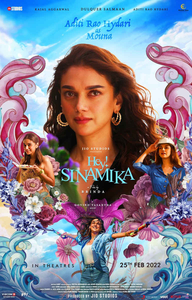 dulQuer's tweet photo. Beautiful new first look of #HeySinamika is out! Gear up to fall in love with @aditiraohydari ❤
In theatres from 25th Feb, 2022. 

@madhankarky @anustylist @KhushbuBanerjee @archa_mehta @moorthy_artdir @RadhaSridhar92 @suraj_baradia #ShivamKabilan #PremChandra @ranjiramesh14 https://t.co/9XjJoA1UHr