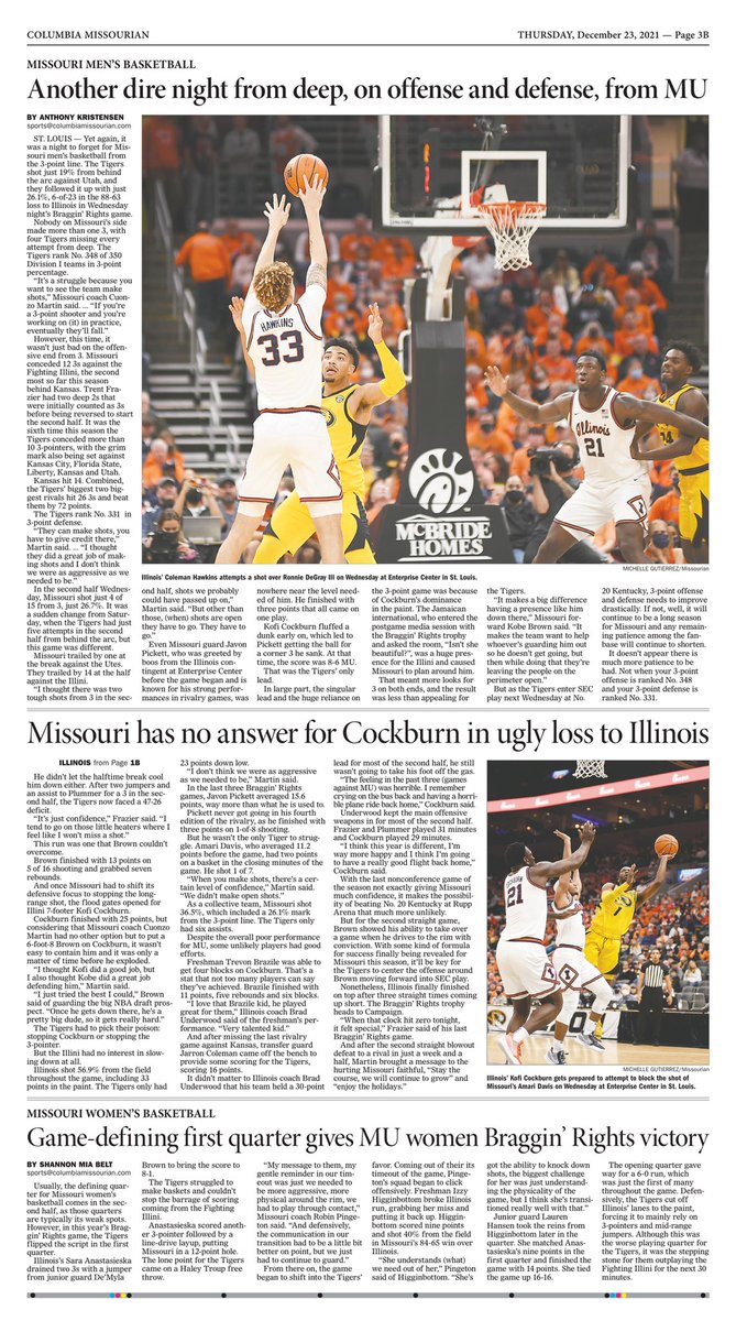 emleiker's tweet photo. Today’s @CoMissourian print edition is definitely one to pick up, #Mizzou fans ⬇️ https://t.co/DfqXK2eYhj