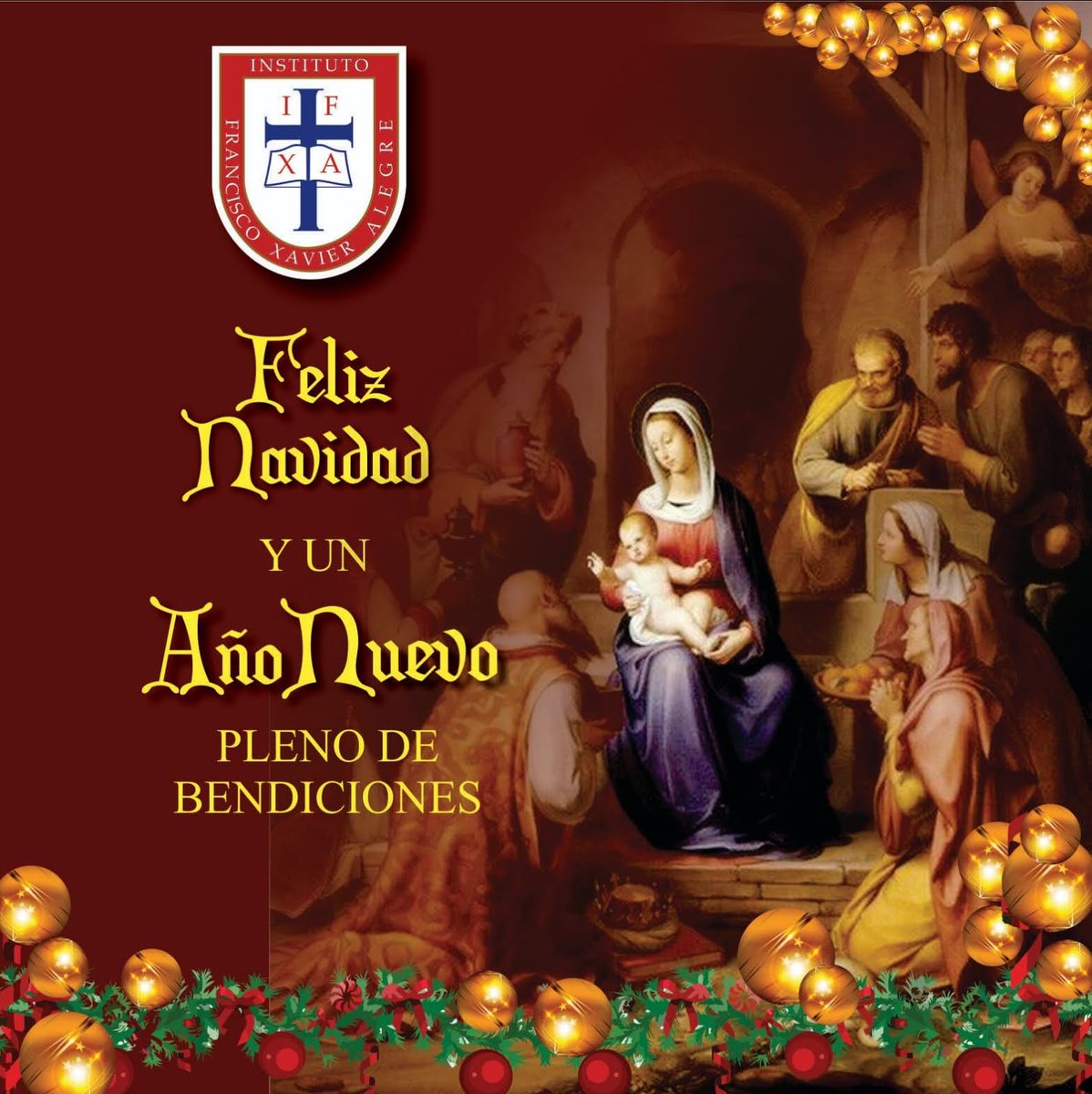 ifxalegre's tweet photo. Que esta Navidad puedas sentarte frente al Belén en paz y silencio para admirar cómo Dios tan grande y poderoso viene al mundo de la manera más frágil y humilde para encontrarse con cada uno de nosotros. 💛🎄✨
Que cada Navidad sea más alegre ¡Felices fiestas! 
#IFXA #Navidad https://t.co/hNPzZ9PzNu