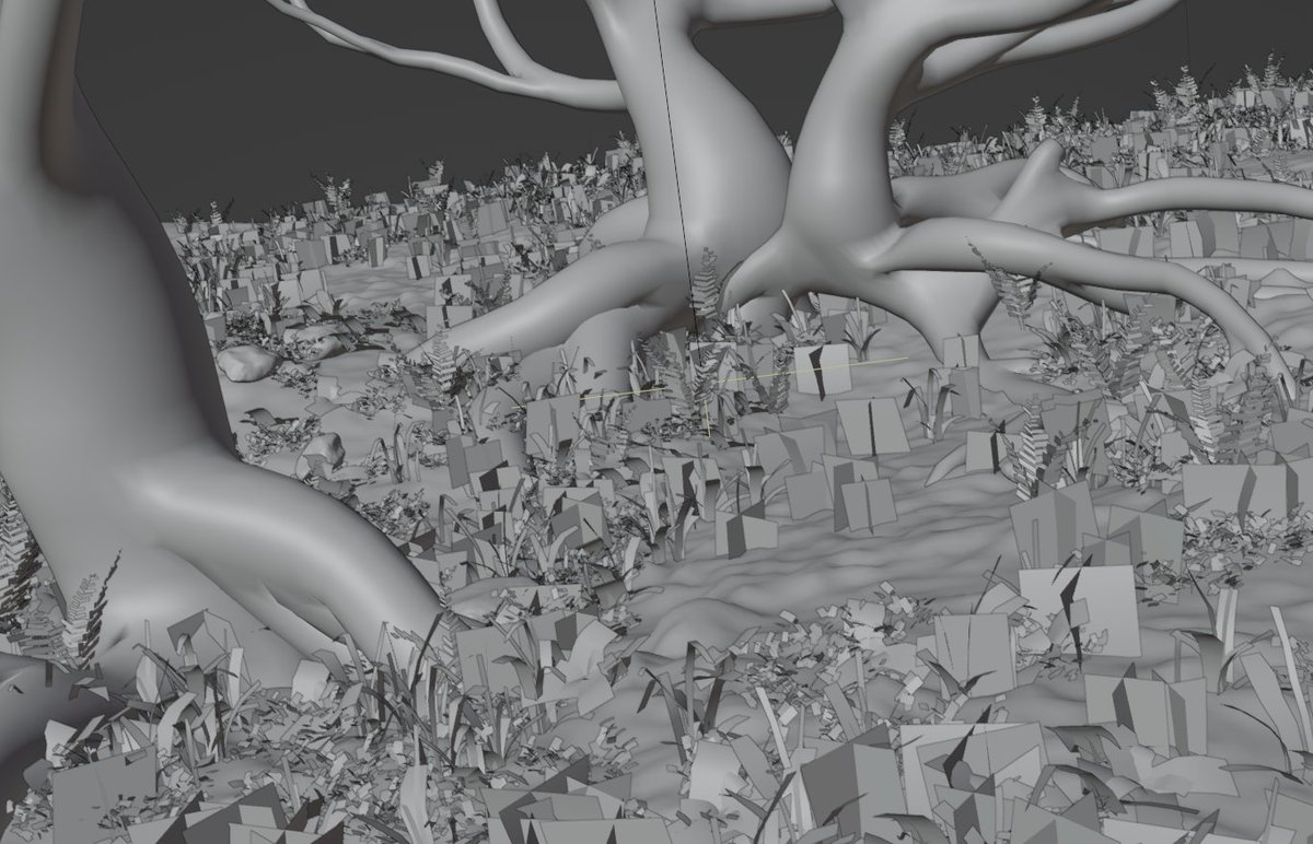ジオメトリノードで草を生やすメモ #b3d 