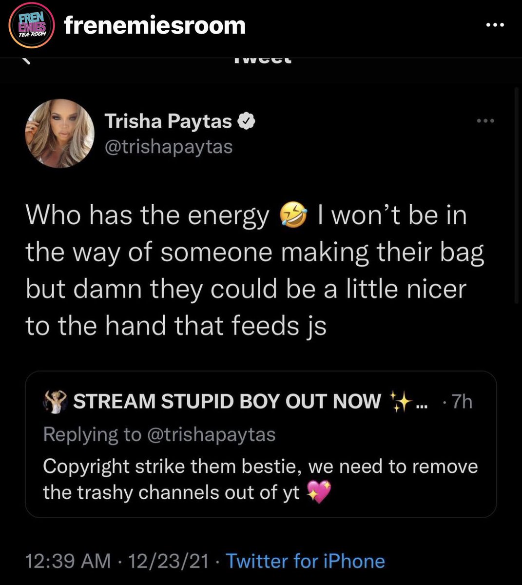 RichLux713's tweet photo. Trisha paytas has responded please leave your comment down below I will be reading them in the next video. https://t.co/vsZrJ1Gn6R