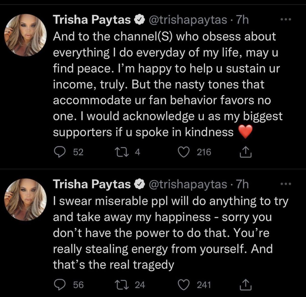 RichLux713's tweet photo. Trisha paytas has responded please leave your comment down below I will be reading them in the next video. https://t.co/vsZrJ1Gn6R