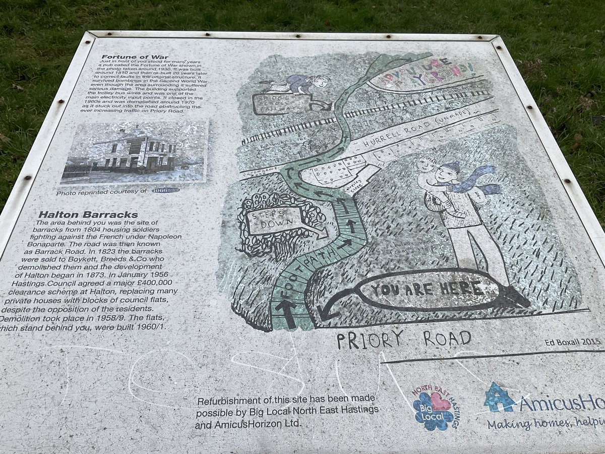 bexhillmuseum's tweet photo. As I was in Ore this AM for my booster I took pics. Pics 1&amp;2 relate to Halton Barracks. From 1804 it housed soldiers fighting the French under Napoleon. In 1823 the barracks were sold. Pic 3 is the war memorial, showing the names of those who died in WW1. Pic4 is Christ Church. https://t.co/LEu4vDeJlh
