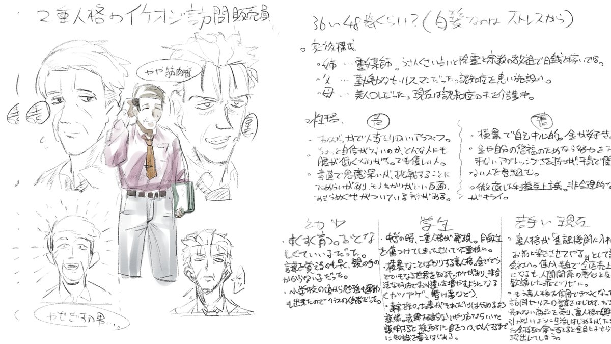 今週のお題:訪問販売員のおじさん
今話してるキャラ:二重人格の訪問販売員(あむろお)
#ボコしあい宇宙 