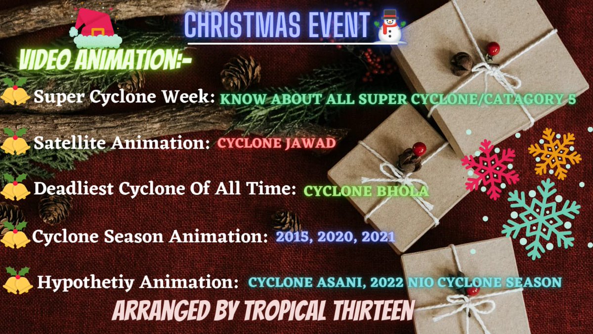 CycloneAnalyser's tweet photo. Guys,Here's your #Christmasgifts from us, please Join &amp; Enjoy the treat.Starting from tomorrow it'll continue till January 10 with video animation, direct chance of talk with some important Meterologist, Quiz, Winter meet up etc,get ready &amp; please download Google Meet too😉🎄⭐🎁 https://t.co/KjwGaWPGB1