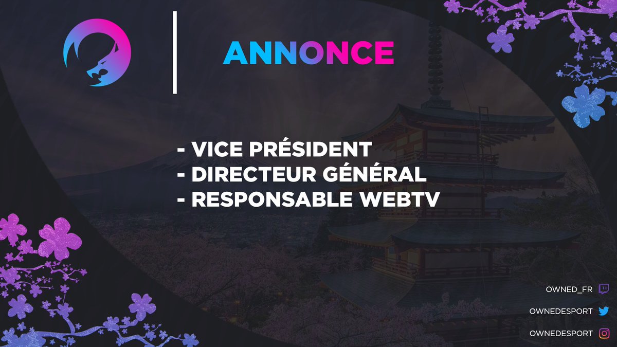 OwnedEsport's tweet image. 🌸ANNONCE🌸

Nous recherchons du Staff pour améliorer le développement de notre Structure !

Merci d'adresser vos candidatures à @Owned_Luffys !

RT X FAV apprécié. ⛩️

#AllWithOwned 💙💜