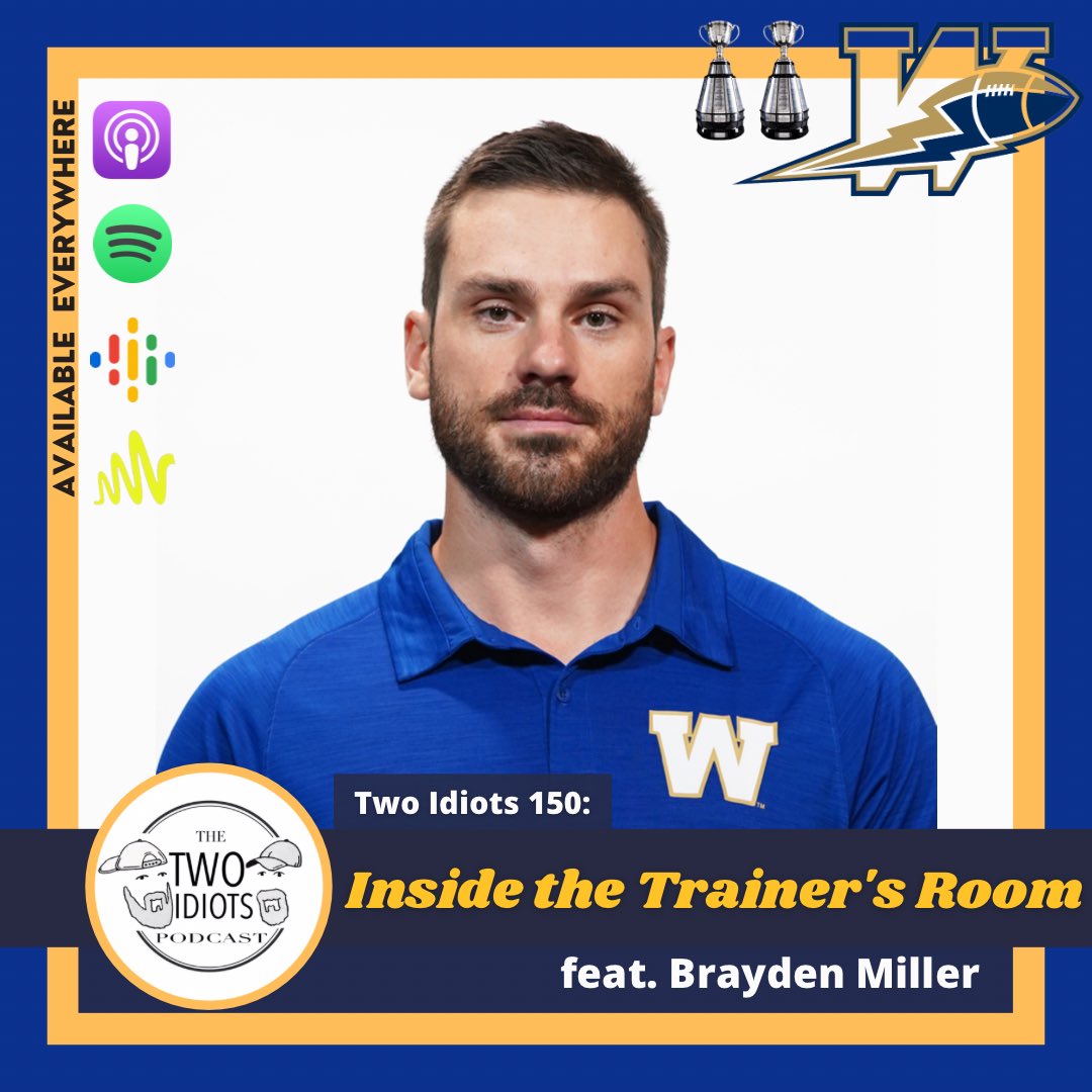twoidiotsshow's tweet photo. 🔵NEW EPISODE💣

Brayden, the Sport Science/Strength &amp; Conditioning Coordinator for the @Wpg_BlueBombers, joins the show to tell us about going B2B, debunked sport science myths, #NFL vs #CFL, freak athletes, Mike O’Shea, Ovie’s Dr Pepper, &amp; more!
— LINK IN BIO

#TwoIdiotsPodcast https://t.co/FXBINGu1BO