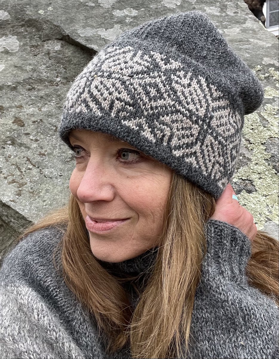 DeniseHebner's tweet photo. Snow Seeker joins our designs. With a doubled brim and  snowflake design you will be hungry for outdoor adventures. #knit #hat #ravelry #slowfashion #farmlife https://t.co/dzRhGixyz7
