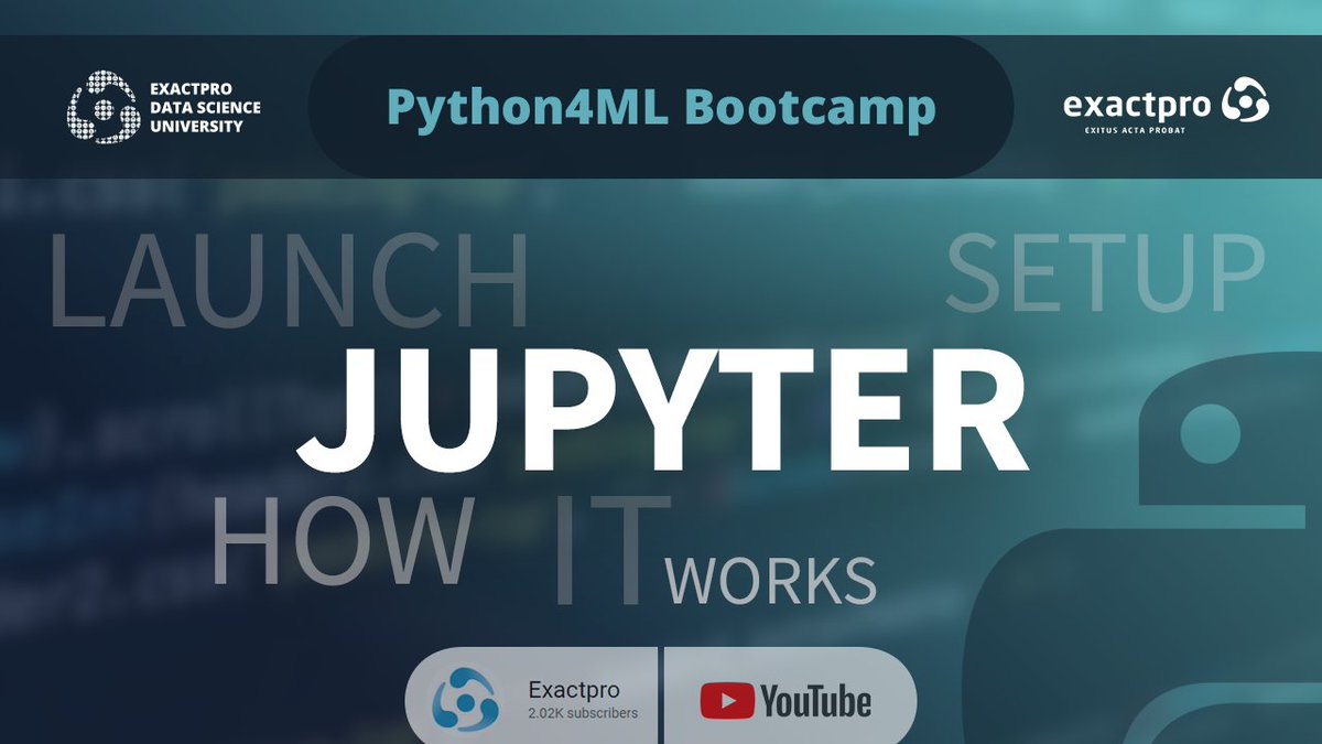 exactpro's tweet photo. @Exactpros #DataScience team are happy to launch a #Python4ML Bootcamp video series today. Session 1 talks about the #JupyterNotebook setup, work & formatting your code in line with the #PEP8 style guide: https://t.co/3Y6Jiy7wEy
#exactpro #IT #SoftwareDevelopment #Python
1/2 https://t.co/RbTmijyCo6
