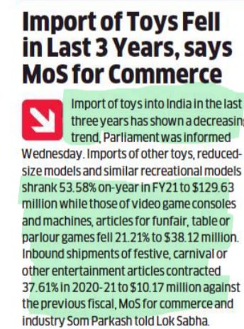 financial_monk's tweet photo. #shaily engineering's toy segment might get a further boost, as in last 3 years India witnesses a drastic fall in #toy imports!!

@drprashantmish6 @nid_rockz https://t.co/wiaNz3YBfO